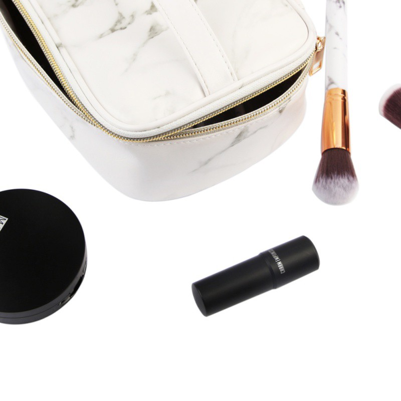 Túi hộp đựng đồ trang điểm họa tiết đá cẩm thạch trắng đẹp mắt