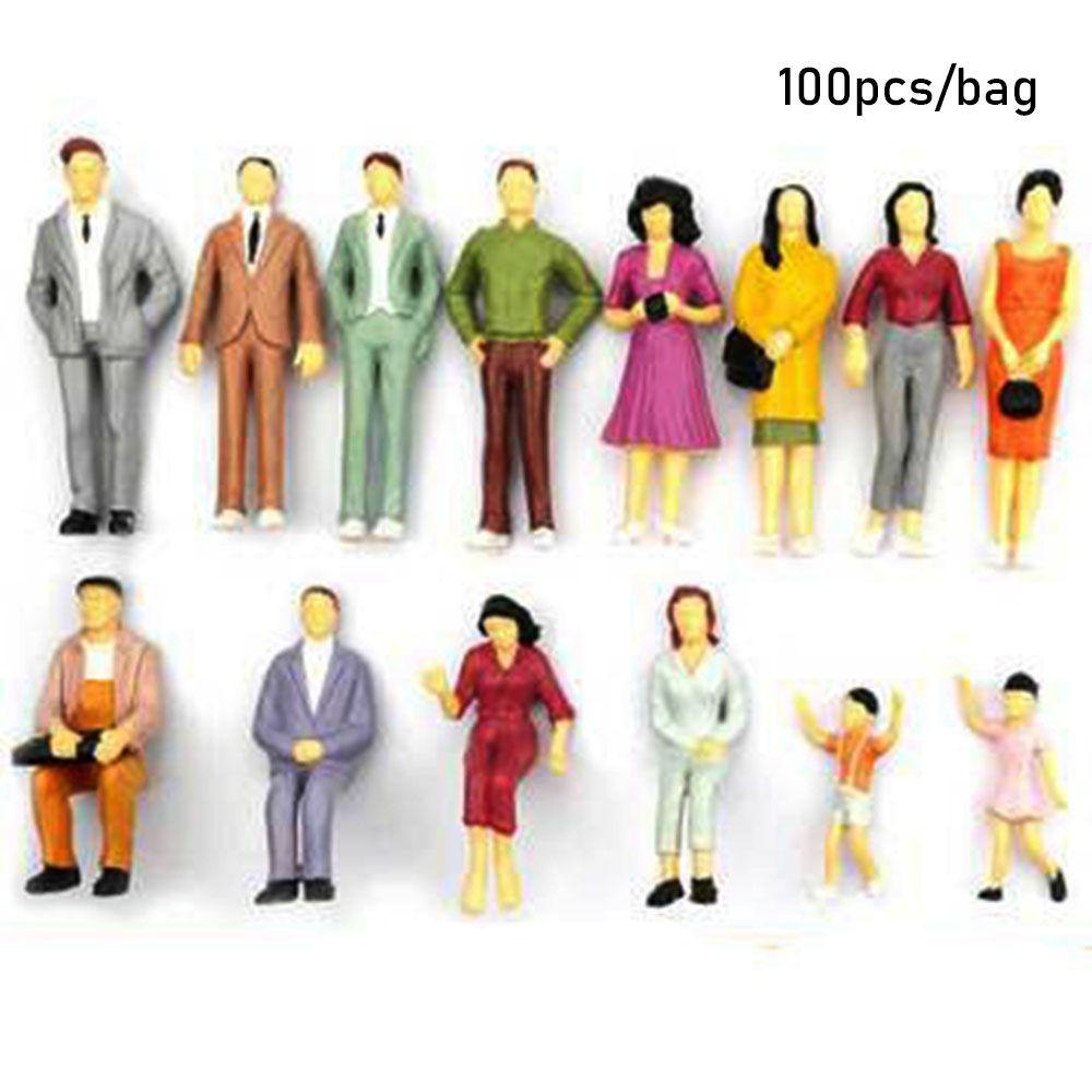 KRNY Set 100 Mô Hình Người Nhiều Màu Sắc Dùng Để Trang Trí Nhà Búp Bê