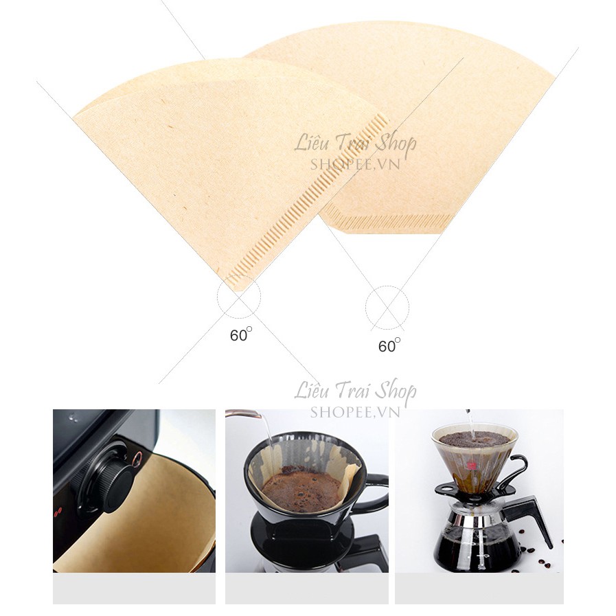 Giấy lọc cà phê cafe Pour over V60 drip nâu hộp 100 chiếc