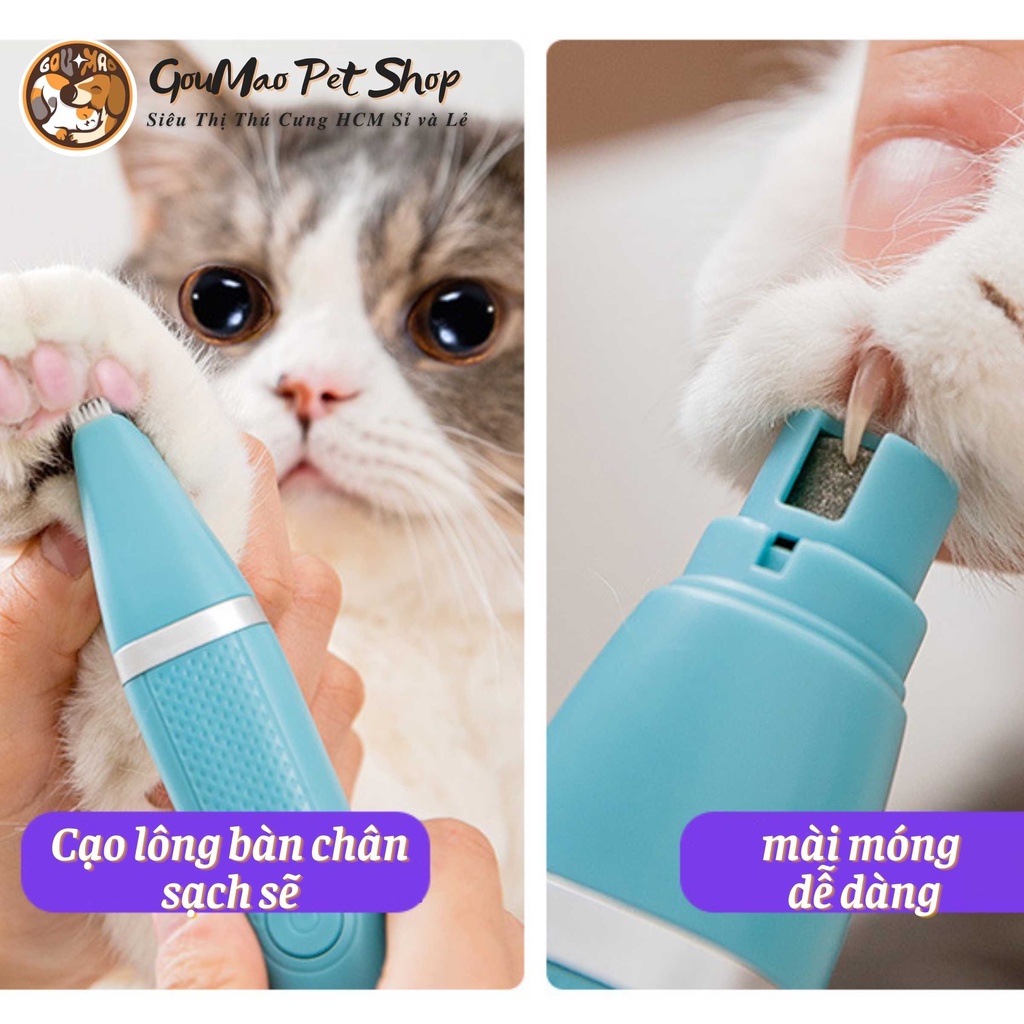 Tông đơ cạo bàn + mài móng 2 trong 1 dành cho chó mèo - Goumao pet