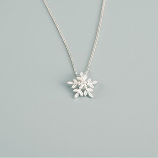 Dây CHuyền Nữ, Dây Chuyền Bạc S925 Ý | Dây Chuyền Nữ Bông Tuyết Trắng M1569
