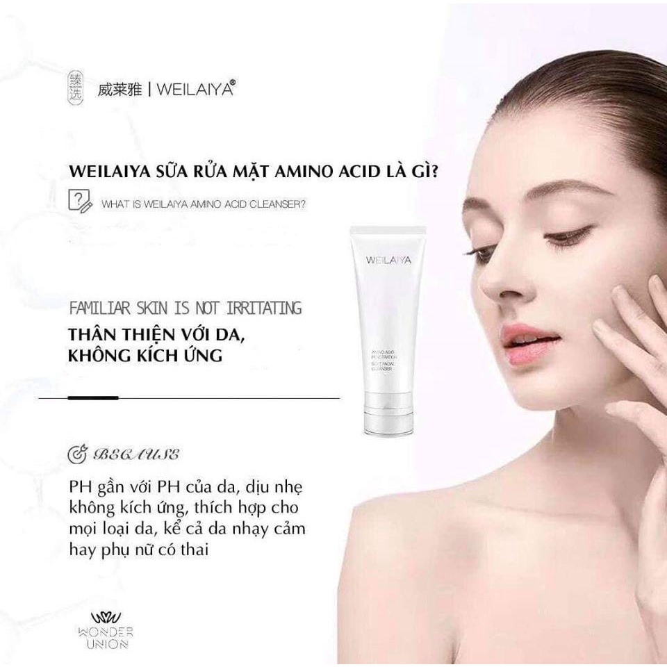 Set quà sữa rửa mặt, tẩy trang thảo mộc và body lotion dưỡng ẩm Weilaiya