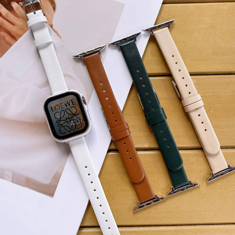 Dây Da Đồng Hồ Đeo Tay Cho iwatch Series 7 6 5 4 3 2 se 41mm 45mm38mm / 40mm / 42mm 44mm