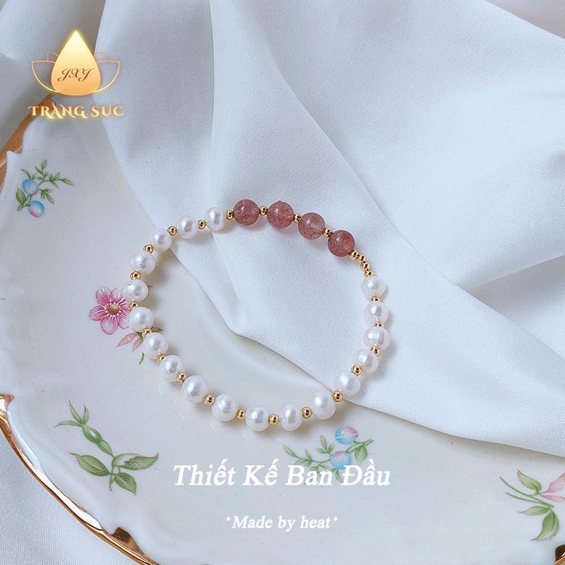 Vòng đeo tay Nữ Dây đàn hồi Làm bằng tay Cổ điển Thiếu nữ Màu dâu Cá Tính ins Thiết kế ban đầu VT-107