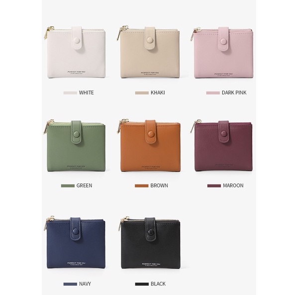 Ví nhỏ Pierre Loues dành cho nữ thiết kế 2 lớp gấp gọn 2 dây kéo trẻ trung