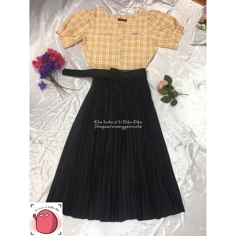 Chân váy dài Xếp Li cạp chun | BigBuy360 - bigbuy360.vn