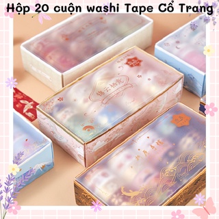 Hộp 20 cuộn Băng dính washi tape chim hạc cổ trang gocnhocuaco VPP0040