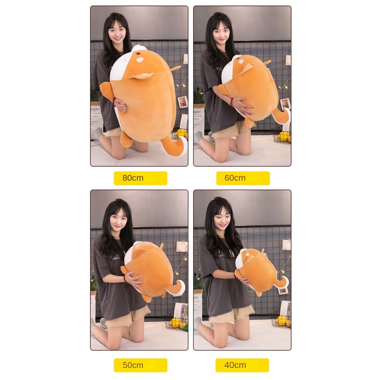 Gấu bông chó Gối Ôm Hình Chú Chó Shiba Inu Biểu Tượng Cảm Xúc Dễ Thương