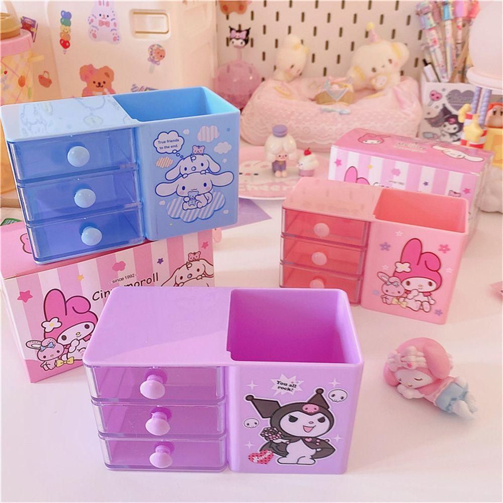 Hộp Đựng Bút Bằng Nhựa Họa Tiết Kuromi My Melody Dễ Thương Dùng Làm Quà Tặng Cho Học Sinh