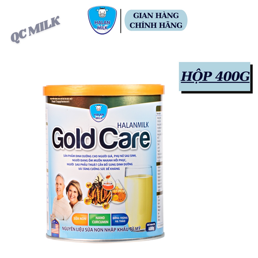 Sữa bột Halanmilk Gold Care 400g900g đông trùng hạ thảo, phục hồi sức khỏe,Halanmilk