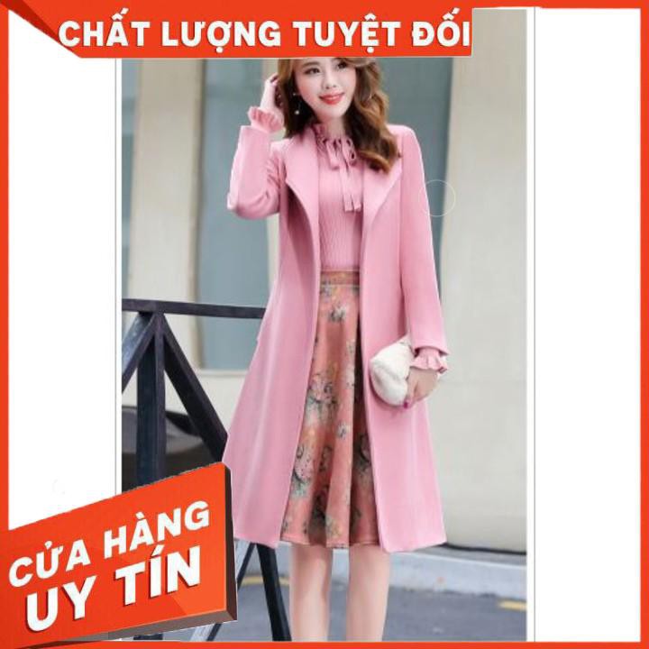ÁO KHOÁC DẠ DÀI KẾT HỢP ÁO LEN VÀ VÁY XINH - HQ 11