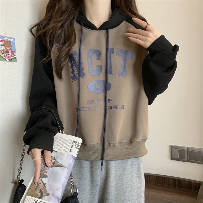 Áo Hoodie Tay Dài In Chữ Thời Trang Hàn Quốc Dành Cho Nữ