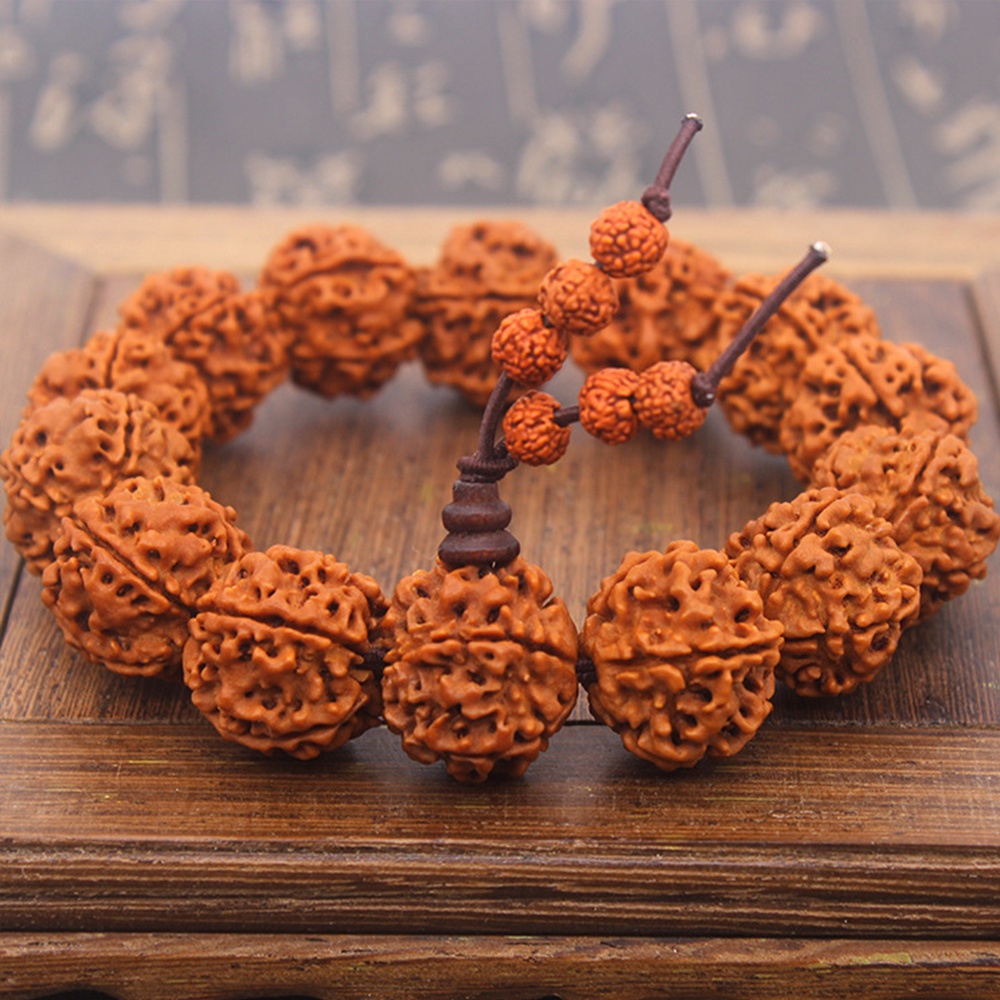 Vòng Tay Bùa Hộ Mệnh Mukhi Rudraksha Mala Rosary 18mm
