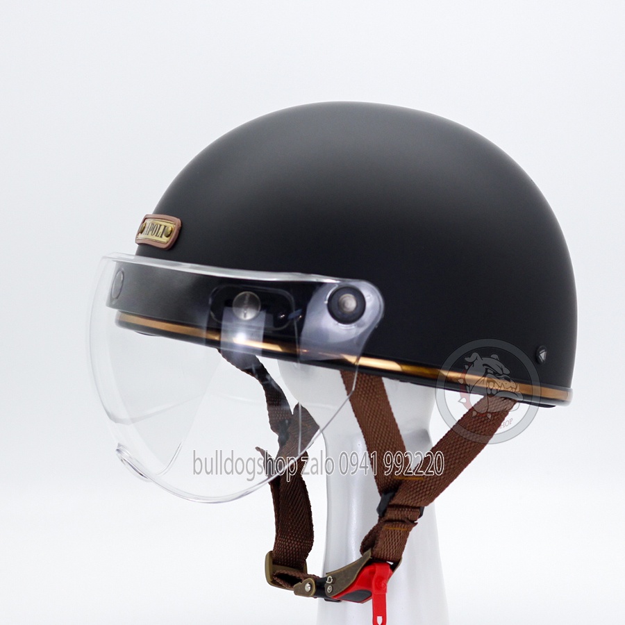 Mũ Bảo Hiểm 1/2 Đầu Haley Napoli N120 Có Kính B1 Bulldogshop