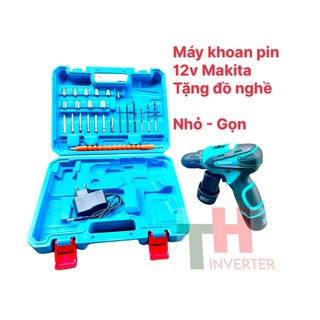 Máy khoan pin makita 12v tặng phụ kiện - bảo hành 6 tháng