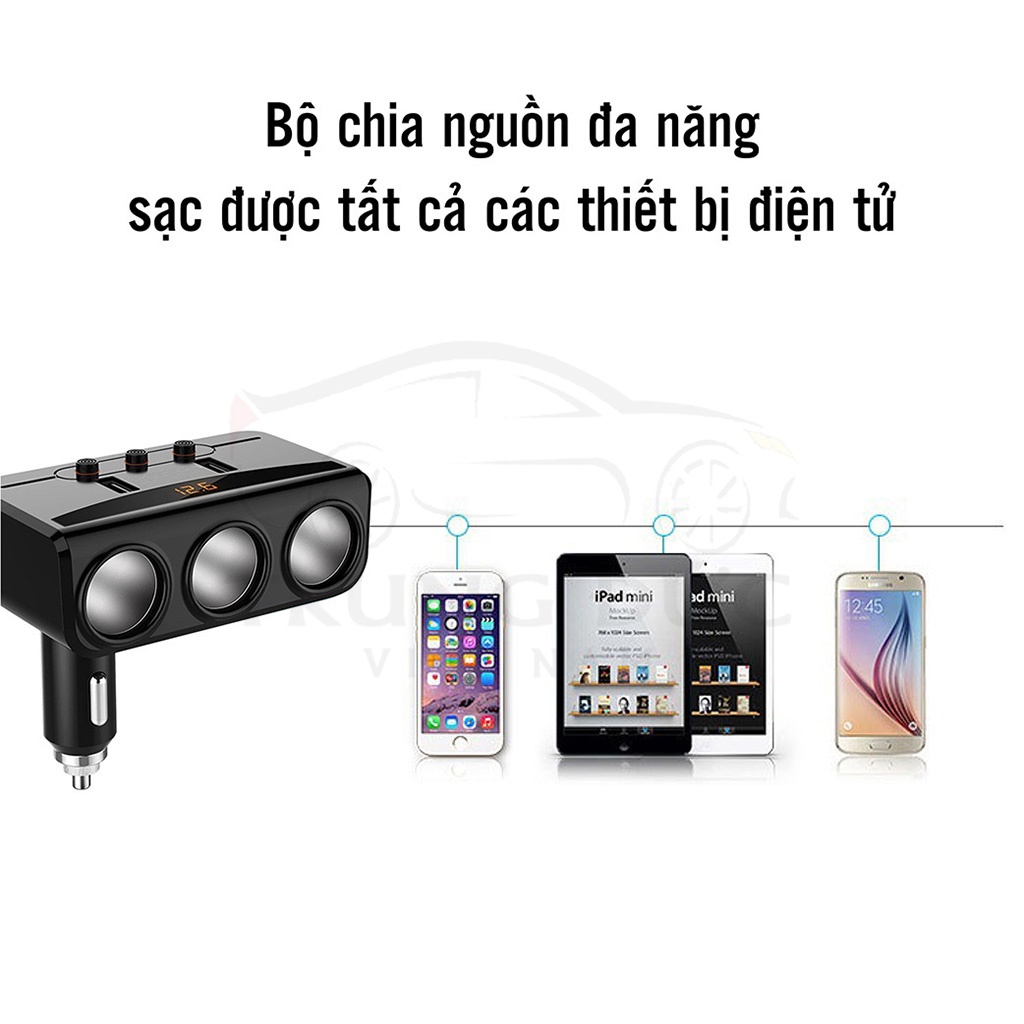 Tẩu sạc Ô tô xe hơi TRUNGDUCVN QC 3.0 HYUNDAI, tẩu chia sạc nhanh dùng cho tất cả các loại xe