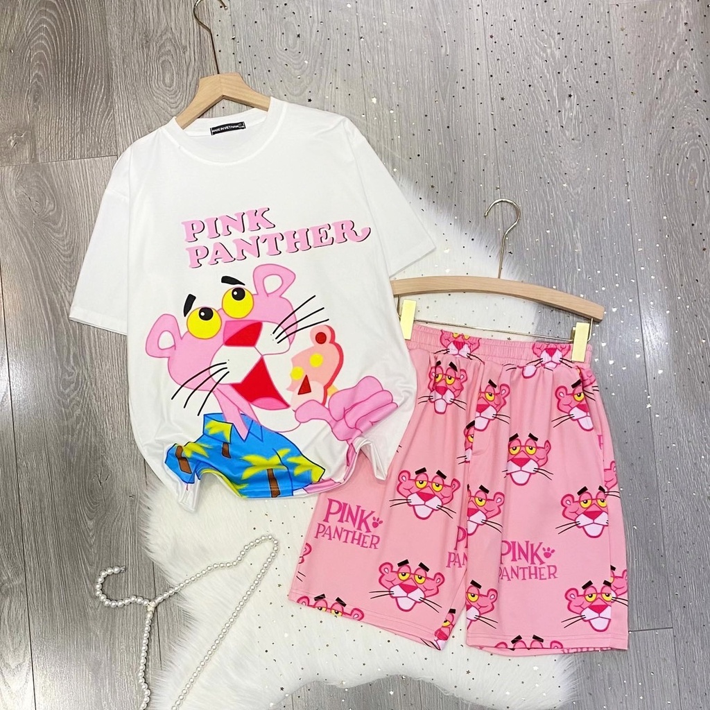 Set quần đùi cartoon và áo thun freesize hoạt hình unisex chất thun thoáng mát SIB105