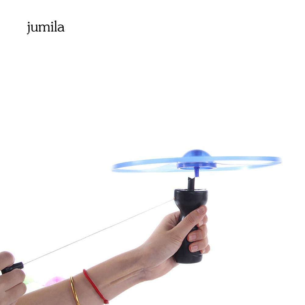 Đĩa bay đồ chơi xoay tay có gắn đèn LED vui nhộn cho bé