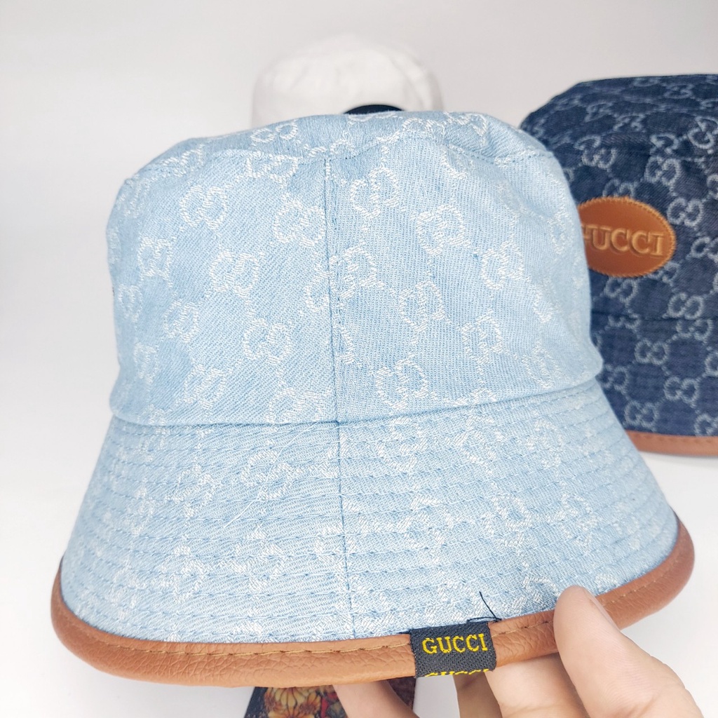 Nón vành tròn Gc logo nổi chất liệu da họa tiết đẹp from 56 - 58
