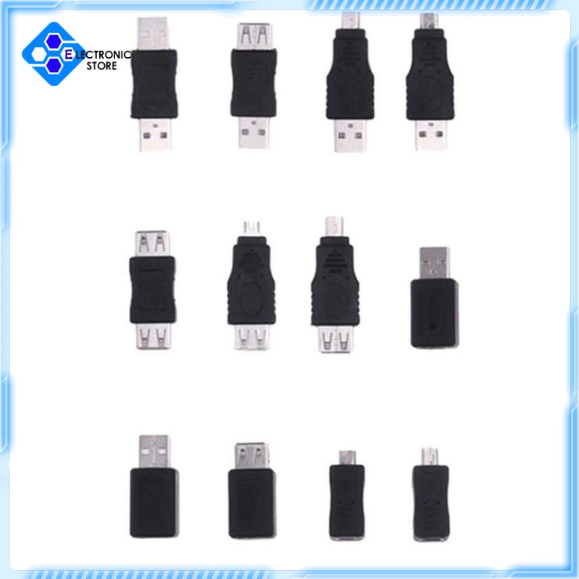 Set 12 Bộ Chuyển Đổi Dữ Liệu Otg Usb 2.0 A Male Sang Female Micro-B | BigBuy360 - bigbuy360.vn