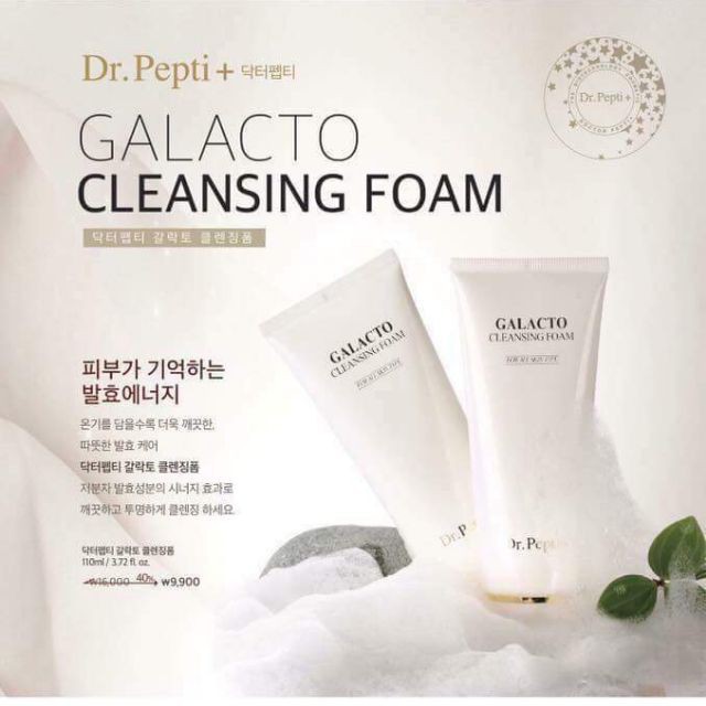 Sữa Rửa Mặt Tạo Bọt Dr.Pepti+ Galacto Cleansing Foam 110ml