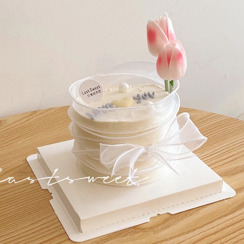 5m Dây Ruy Băng Hoa Tulip Nhân Tạo Trang Trí Bánh Kem Tiệc Cưới DIY