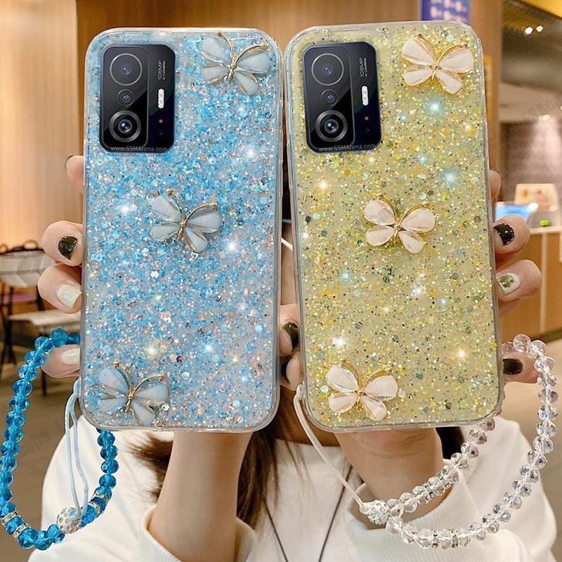 Ốp Điện Thoại Silicon Đính Hình Bướm 3D Cho Xiaomi Redmi Note 10 4G 10S 10Pro K40 11T 10T Poco M3 X3 NFC GT Redmi10 9C