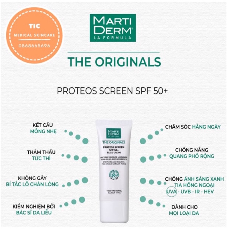 Kem Chống Nắng Phổ Rộng Toàn Diện Ngừa Lão Hóa, Phòng Chống Nám Quay Lại - MartiDerm SPF50+
