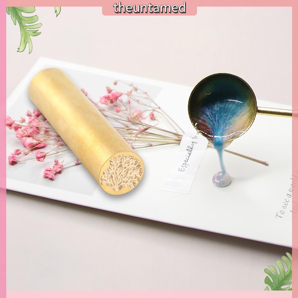 Con dấu hình trụ bằng đồng thau thích hợp để đóng sáp niêm phong bì thư DIY