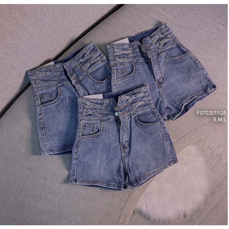 Quần short jeans xám