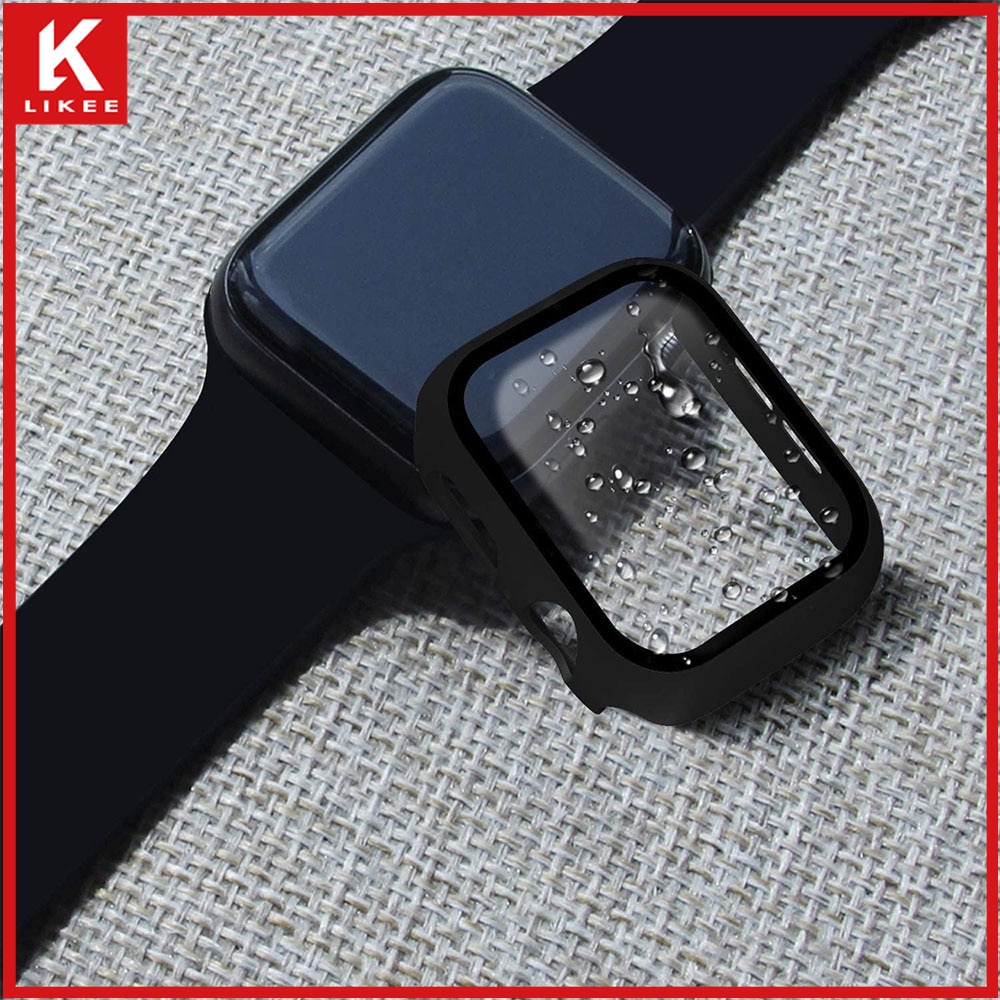 Ốp Bảo Vệ 360 Độ Bằng Nhựa Mặt Kính Cường Lực Cho Apple Watch Series 6 SE 5 4 3 2 1 iWatch 44mm 40mm 42mm 38mm