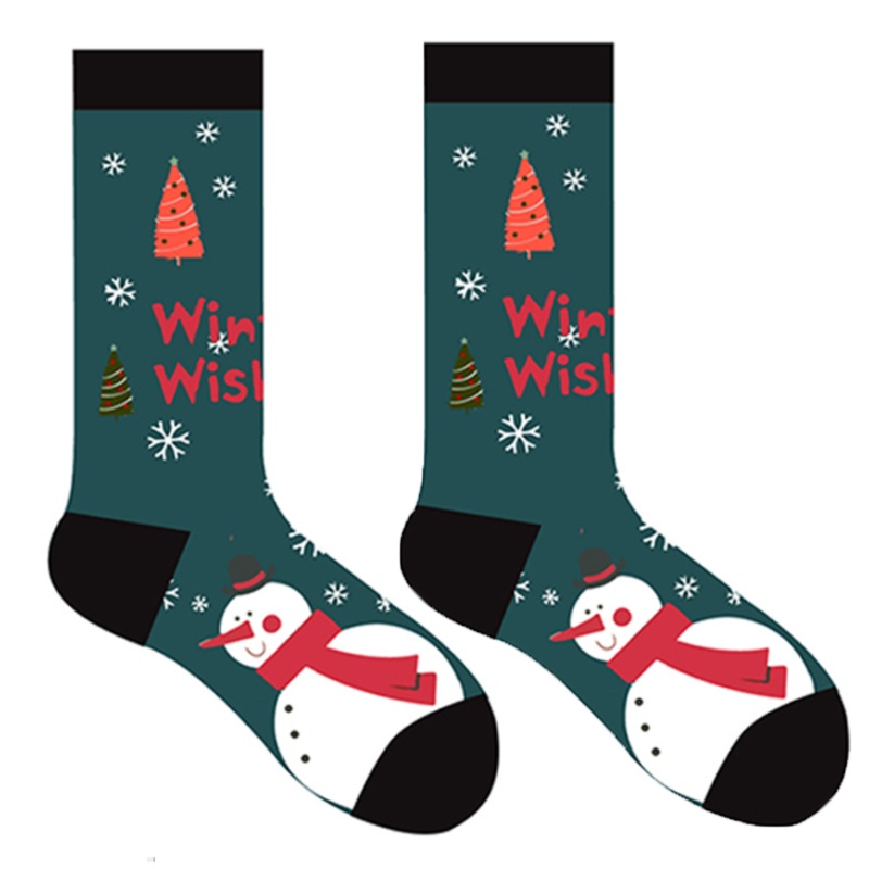 Vớ Nhiều Màu In Họa Tiết Hoạt Hình Ông Già Noel / Bánh Mì / Gừng Bông Tuyết Cho Người Lớn Trẻ Em whi Mới Lạ