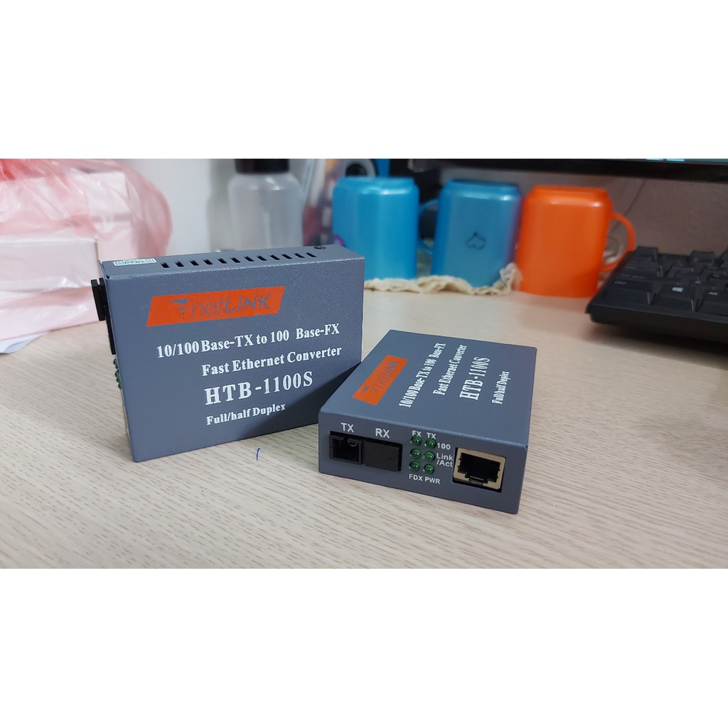 Bộ Chuyển Đổi Quang Điện Netlink HTB - 1100 AB - 25km, Cặp 2 Converter nguồn xịn quang hàng cao cấp