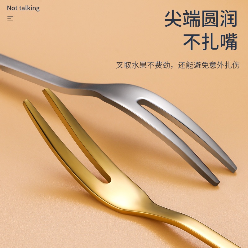 Nĩa Ăn Trái Cây Tráng Miệng Bằng Thép Không Gỉ 304 Cao Cấp