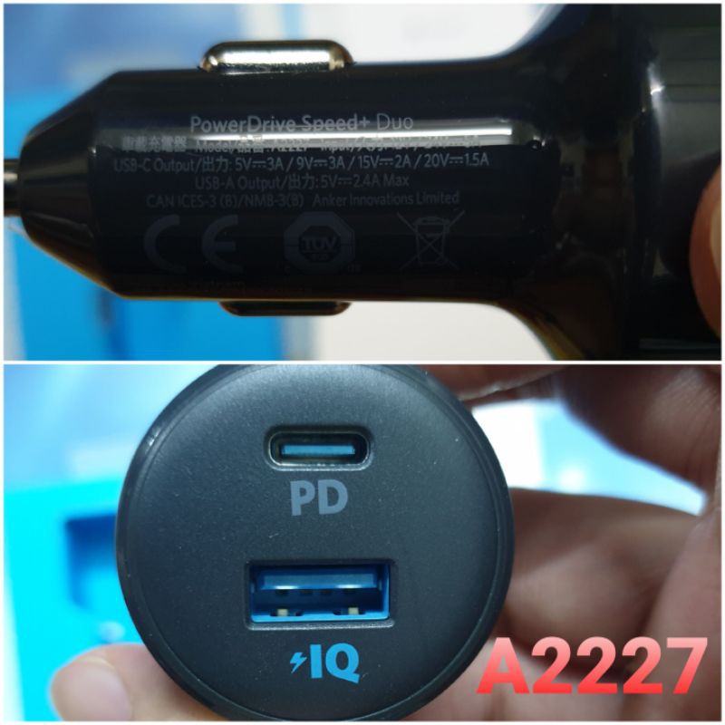 Tẩu sạc nhanh ô tô 2 cổng Anker PowerDriver A2721 33W, A2227 42W, A2229 49.5W, MFI  [Tech4Car]