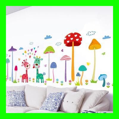 Decal dán tường hươu nấm