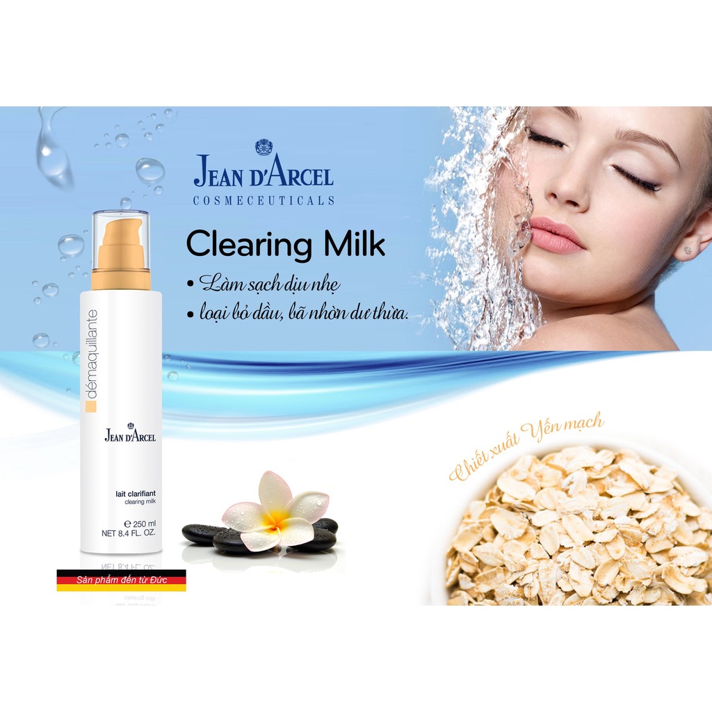 Sữa Rửa Mặt Jean D'Arcel Clearing Milk Cho Da Dầu Mụn - 150ml 250ml và 500ml