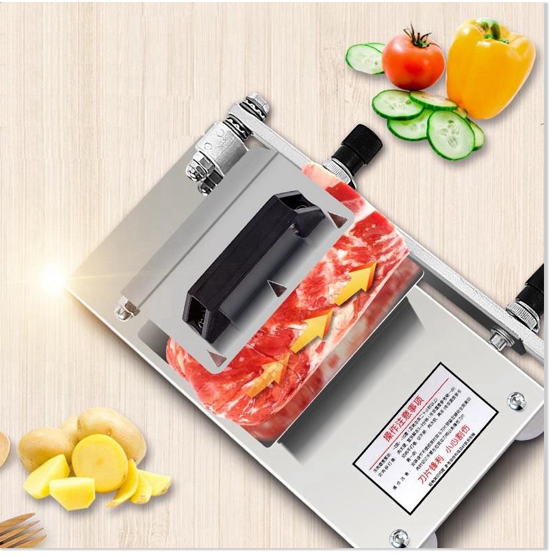 Máy cắt thịt BH 1 THÁNG   Dao cắt thịt, thái thịt đông lạnh đa năng, thiết kế nhỏ gọn, chất liệu cao cấp 7341