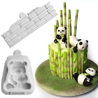 Gấu Trúc Tre Khuôn Silicon Fondant Khuôn Bánh Trang Trí Dụng Cụ Chocolate Gumpaste Khuôn, Sugarcraft, Tiện Ích Nhà Bếp
