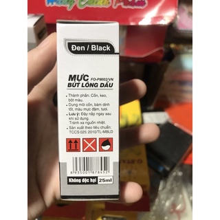 Mực lông dầu Thiên Long- màu đen- fle office- 25 ml