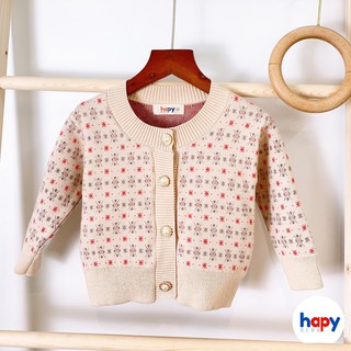Áo khoác cho bé thu đông 2021, khoác len cho bé gái từ 1-6 tuổi (9-20kg) Hapykids AK01