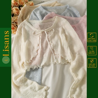 Áo cardigan len mỏng croptop nữ ngắn hè CDG001