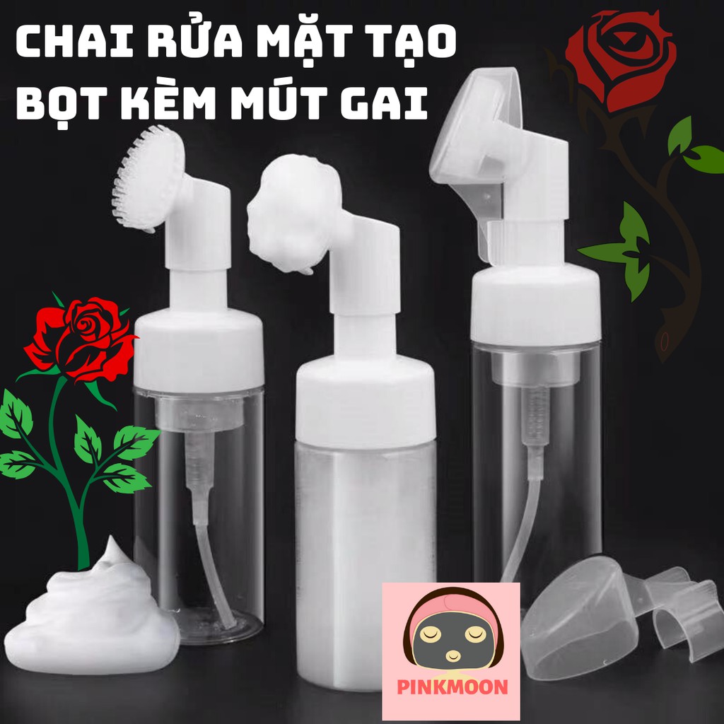 [ có sẵn ] ✨Lọ Chiết Sữa Rửa Mặt Tạo Bọt Kết Hợp Mút gai Silicon✨