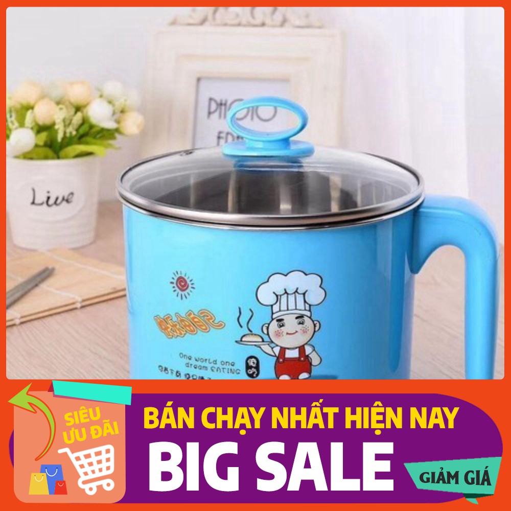 Nồi Nấu Mì Màu Đa Năng, Siêu Tốc 1,6 Lít  ca nấu lẩu nấu mì mini tiện dụng tại nhà