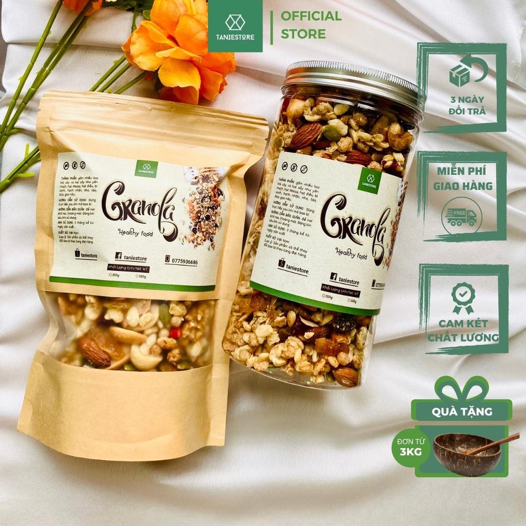 Granola siêu hạt, ngũ cốc ăn kiêng không đường, giảm cân loại 1