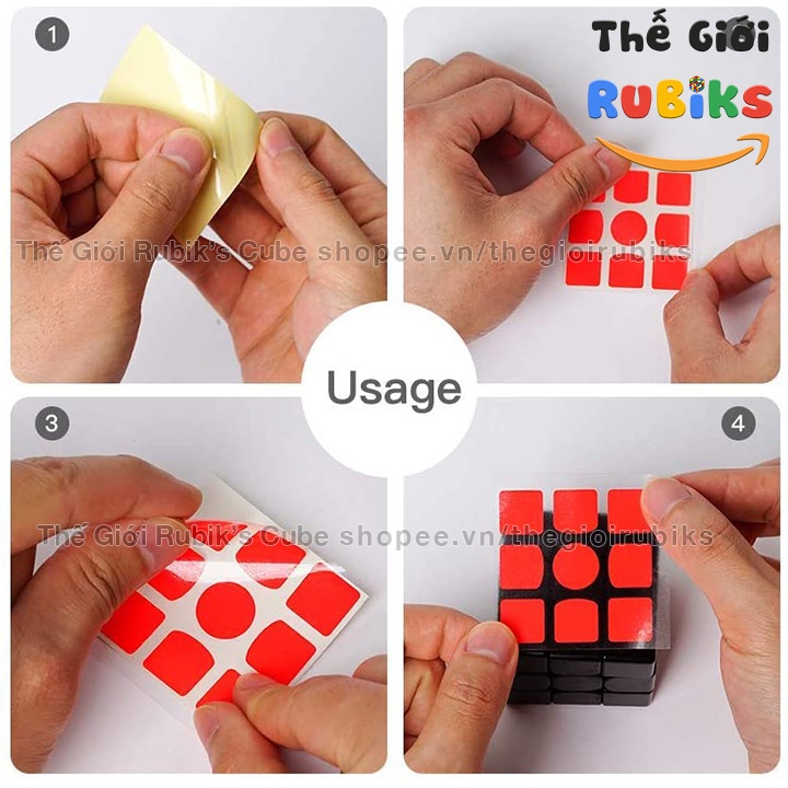 Bộ Sticker Rubik 3x3 Hãng GAN CUBE Tặng Kèm Logo. Tâm Tròn Siêu Xịn. Bộ Decal Giấy Dán Thay Thế | Thế Giới Rubik