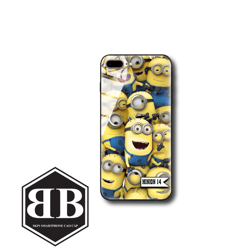 Ốp lưng kính cường lực iphone 5 5s / 6 6s / 6 plus 6s plus / 7 8 / 7 plus 8 plus minion đẹp mê li