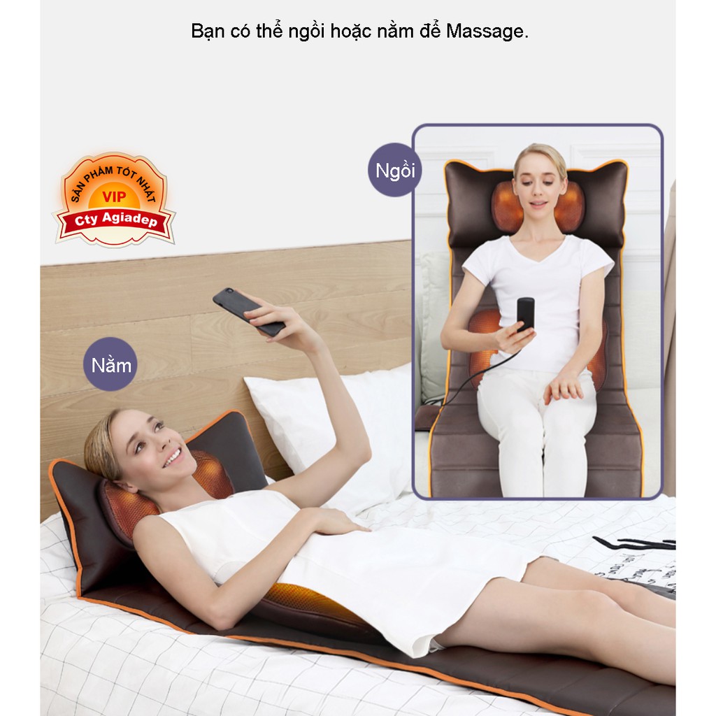 Đệm Massage hồng ngoại Phiên bản xịn nâng cấp ADG Benbo matxa cho giấc ngủ ngon
