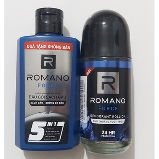 ROMANO_ LĂN KHỬ MÙI FORCE 50ML KÈM CHAI DẦU GỘI 60G.
