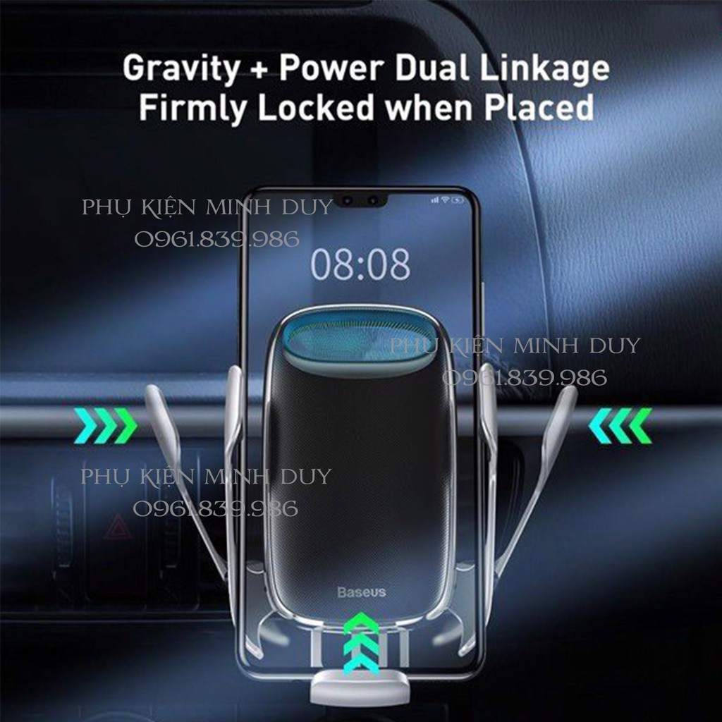 Đế giữ điện thoại tích hợp sạc nhanh không dây dùng cho xe hơi Baseus Milky Way Electric Bracket Wireless Charger 15W